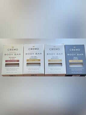 Cremo Men’s Exfolating Bar Soap Bundle of 4 Total Including Palo Santo All New!